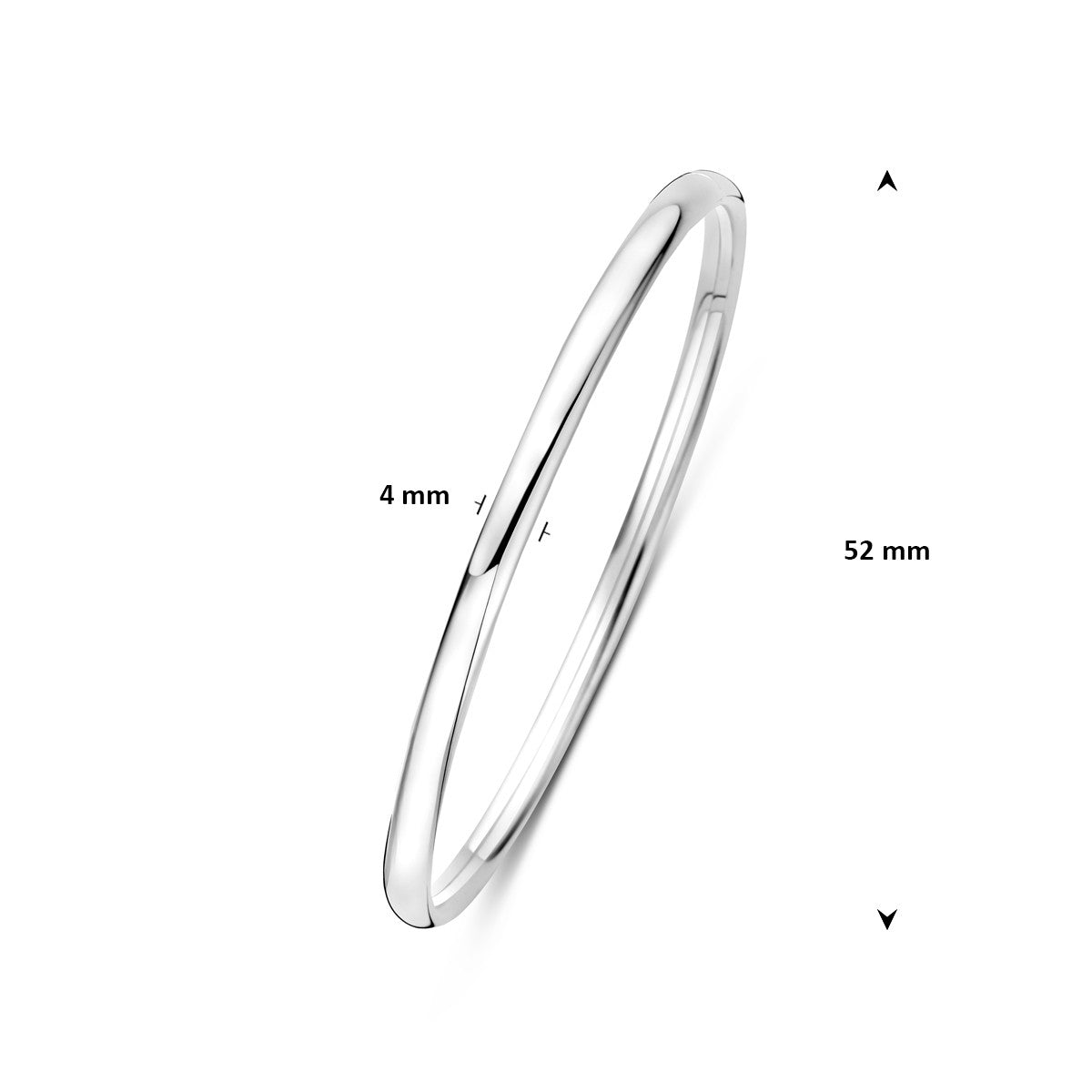 Bangle dop 4 mm ovale buis zilver