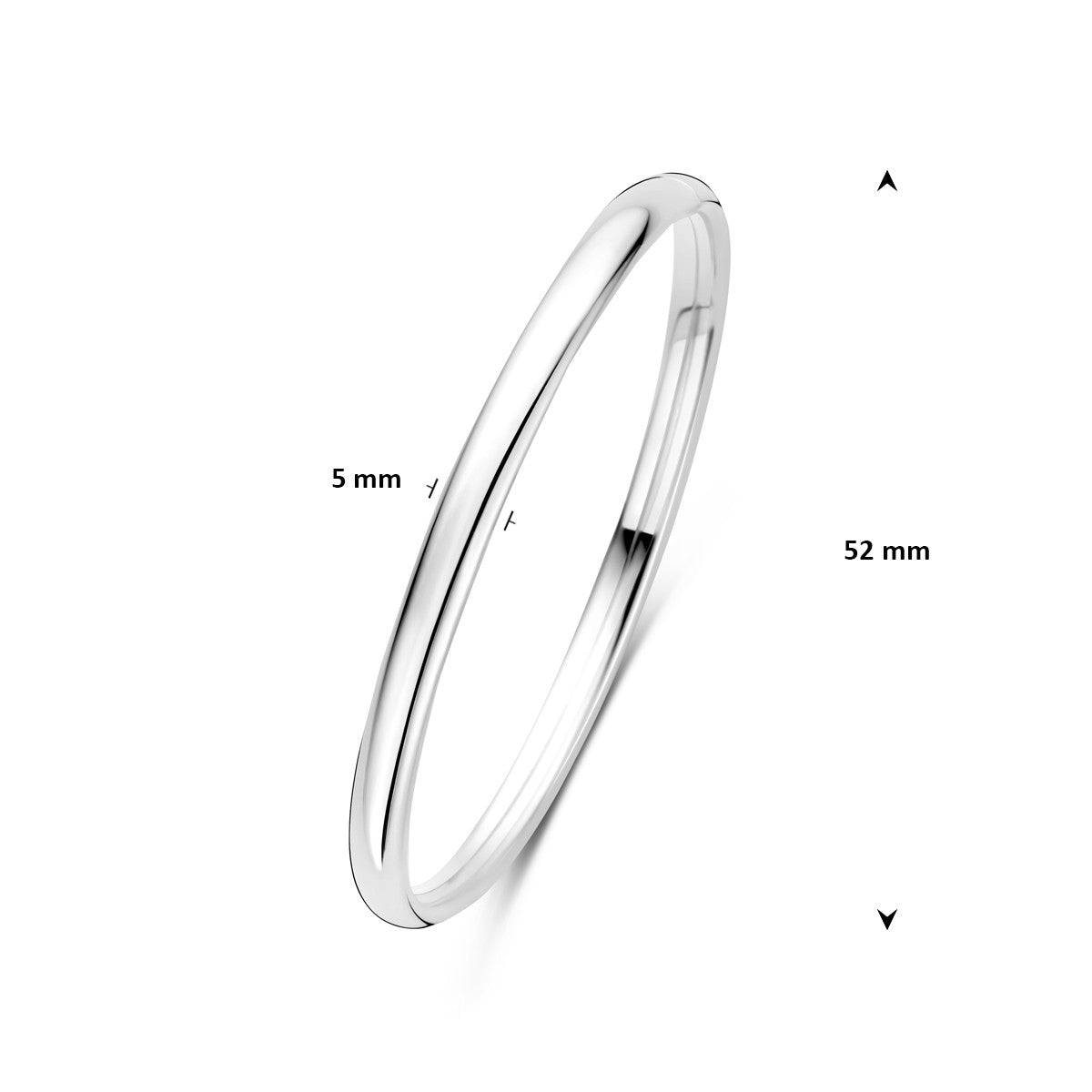 Bangle dop 5 mm ovale buis zilver
