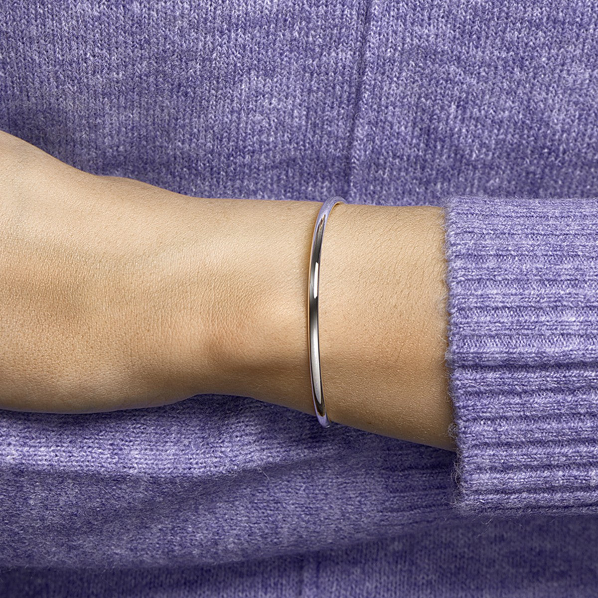 Fantasy Collection Bangle dop ovale buis 3 x 60 mm zilver