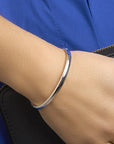 Zilveren bangle armband dop 5 mm ovale buis zilver 1001340 - PansiteNederland.nl