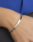 Zilver armband Bangle Dop 5 mm Vlakke Buis 1001363 - PansiteNederland.nl