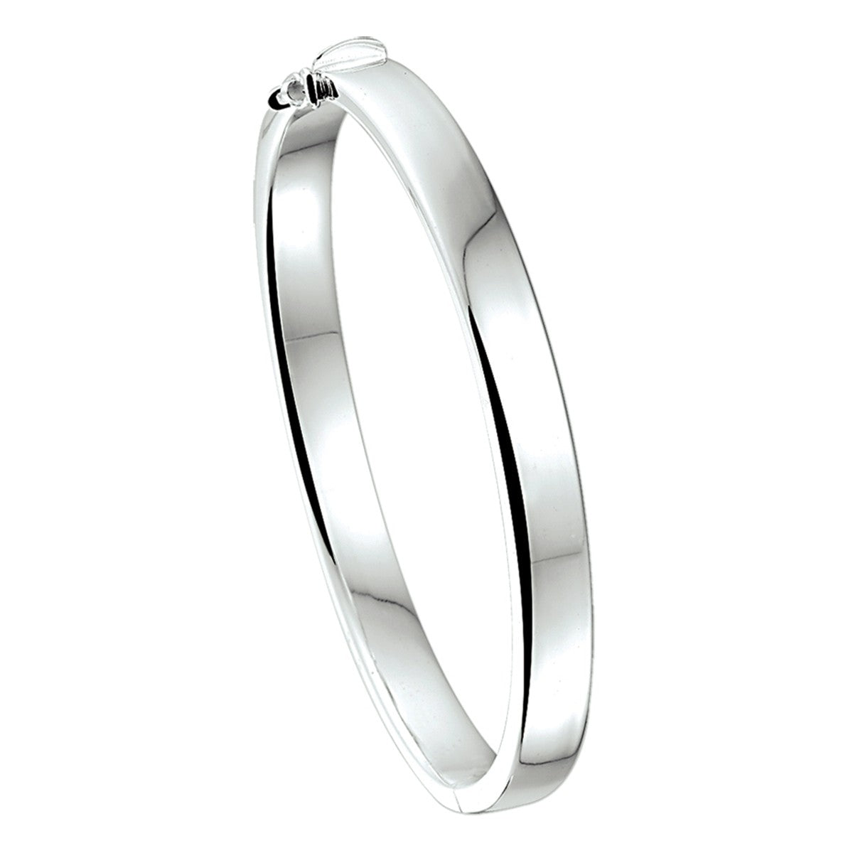 Zilveren armband bangle scharnier 7 mm vlakke buis 1001394 - PansiteNederland.nl