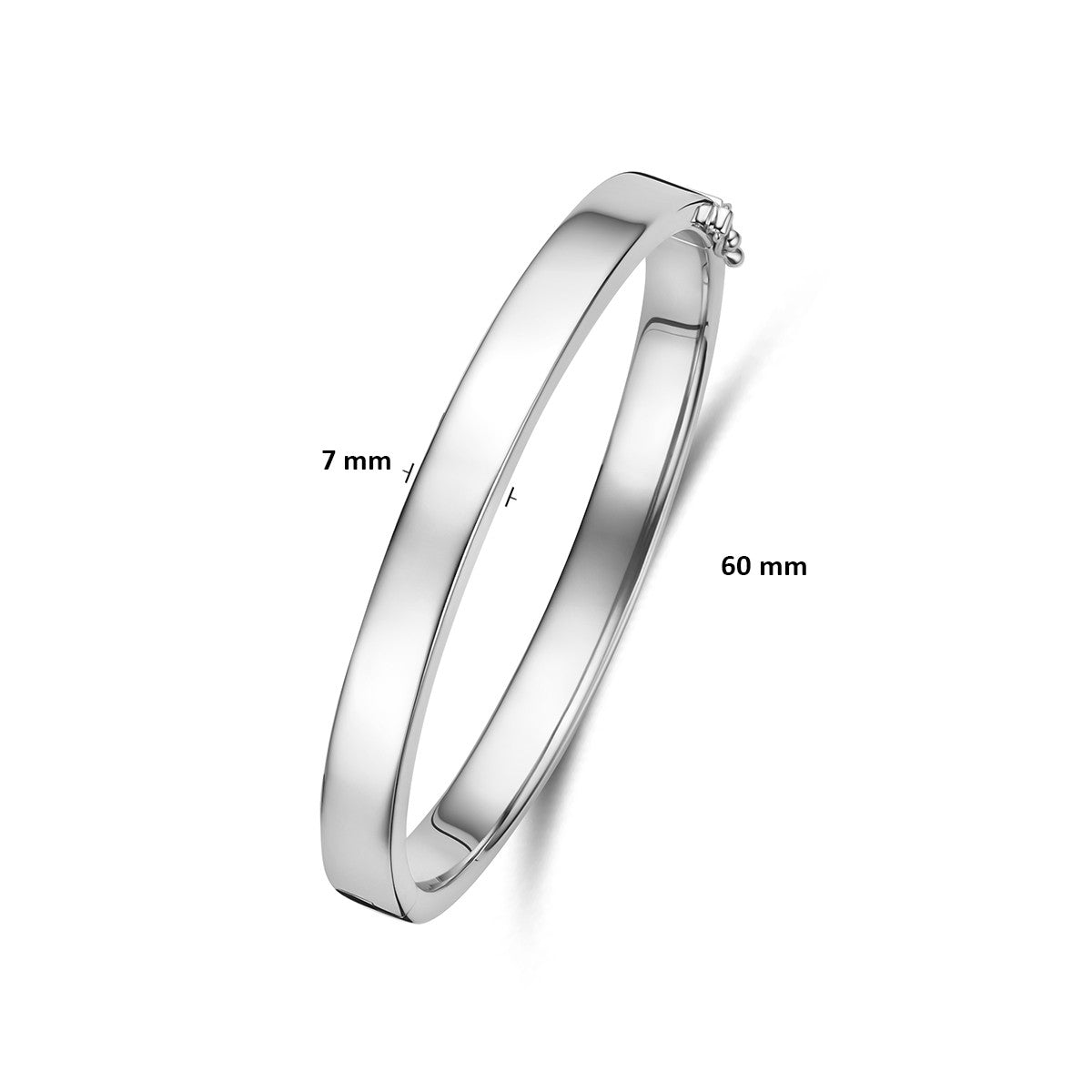 Bangle scharnier 7 mm vlakke buis zilver
