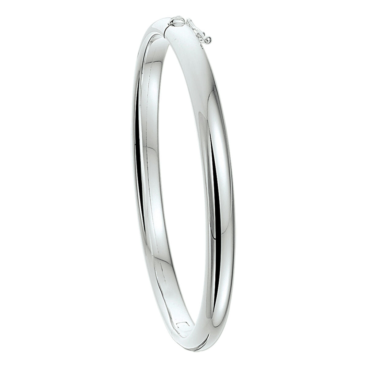 Fantasy Collection Bangle scharnier bolle buis 6 x 60 mm zilver