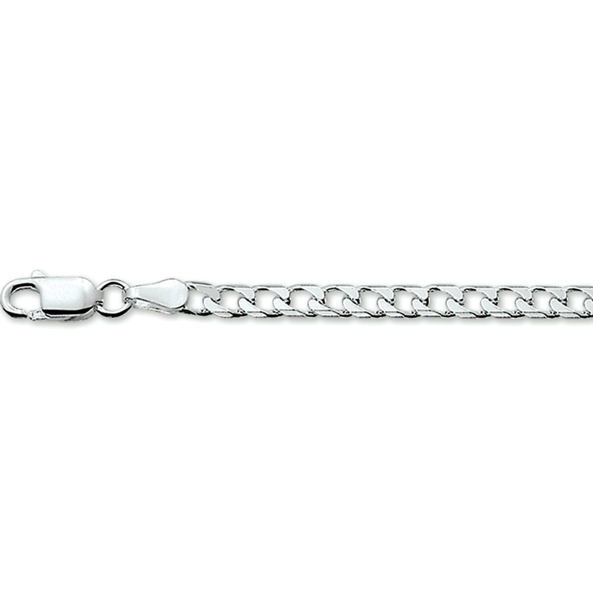 Fantasy Collection Collier gourmette 8 zijdes geslepen 3,1 mm zilver