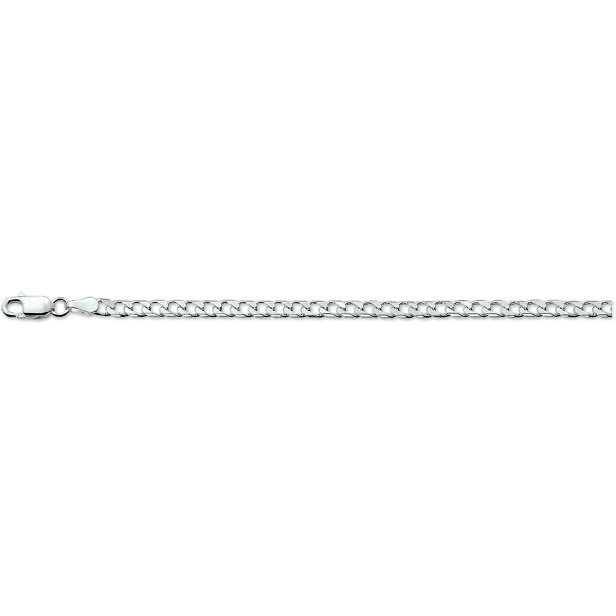 Fantasy Collection Collier gourmette 8 zijdes geslepen 3,1 mm zilver