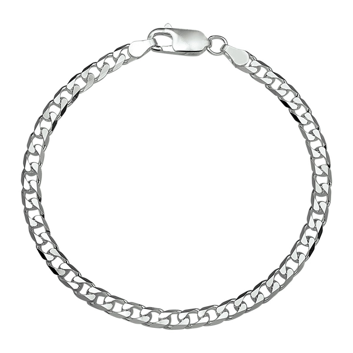 Fantasy Collection Armband gourmette 8 zijdes geslepen 4,0 mm zilver
