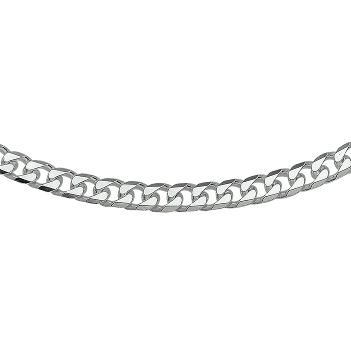 Fantasy Collection Collier gourmette 8 zijdes geslepen 5,0 mm zilver