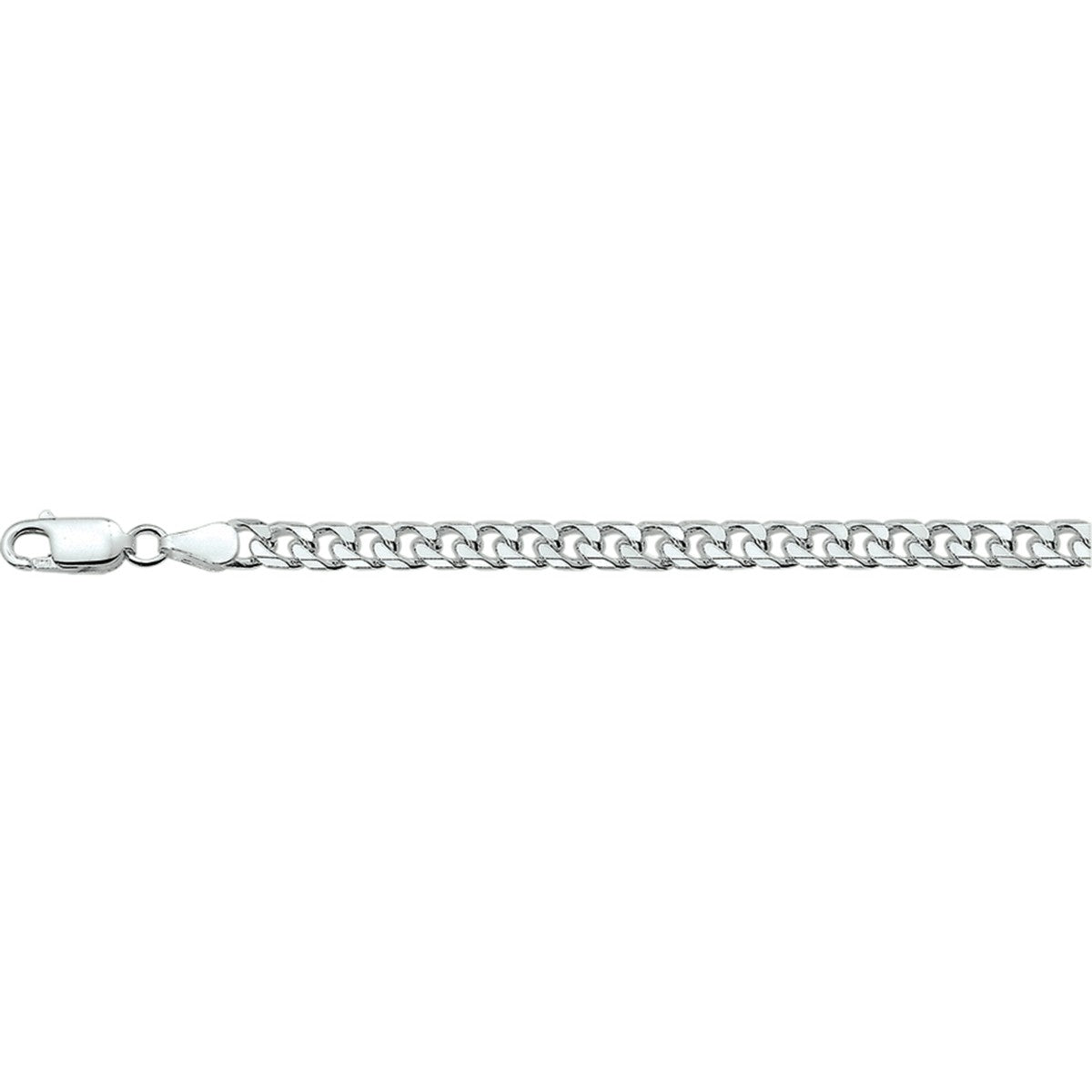 Fantasy Collection Collier gourmette 8 zijdes geslepen 5,0 mm zilver