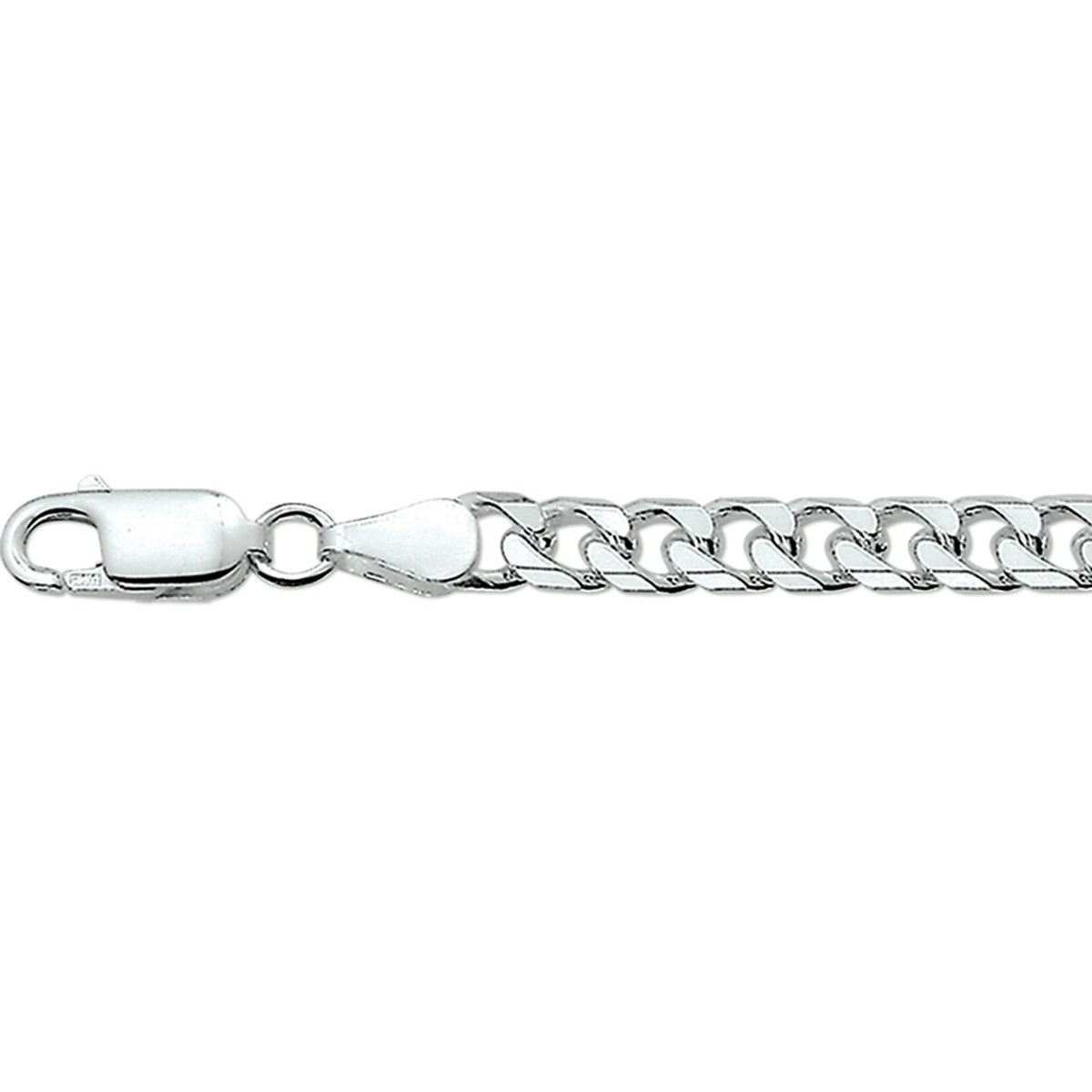 Fantasy Collection Collier gourmette 8 zijdes geslepen 5,0 mm zilver