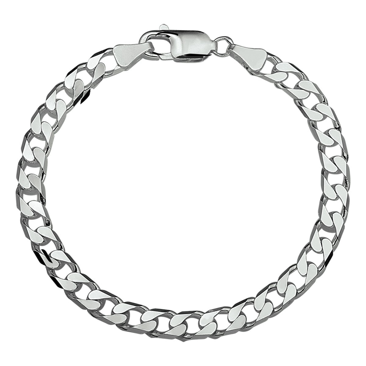 Fantasy Collection Armband gourmette 8 zijdes geslepen 6,0 mm zilver