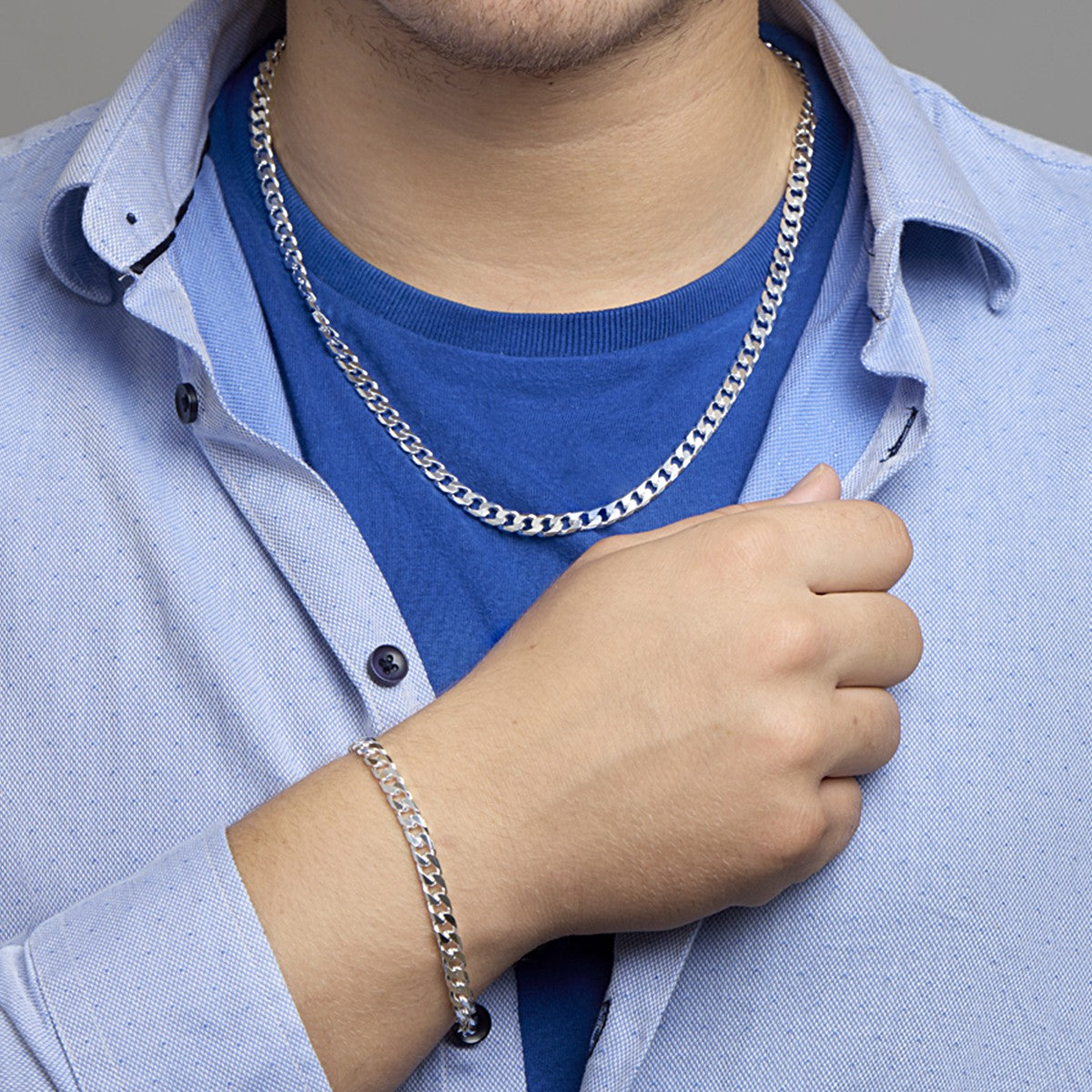 Zilveren Armband geslepen gourmet 6 mm - 1001778 - PansiteNederland.nl