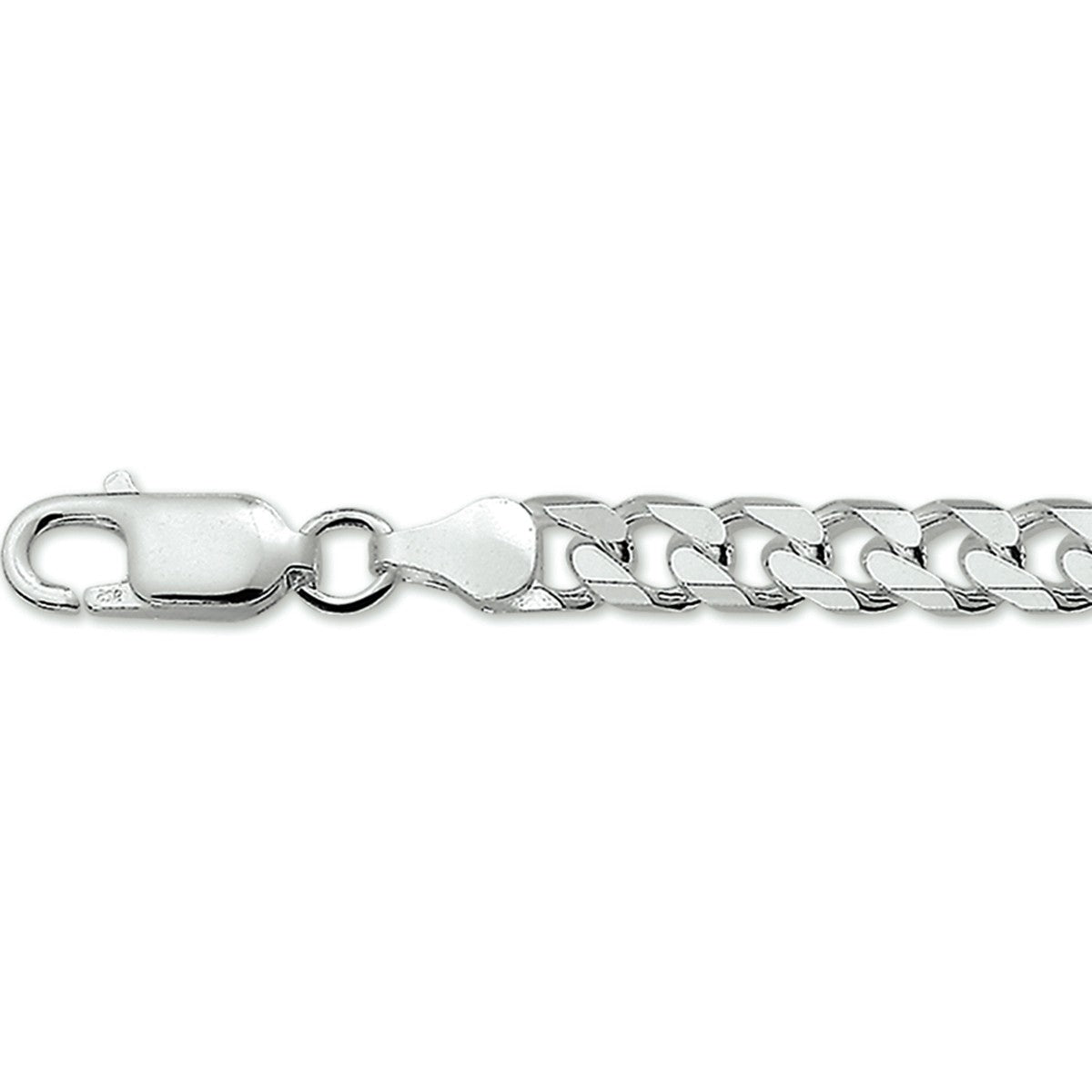 Fantasy Collection Collier gourmette 8 zijdes geslepen 6,0 mm zilver