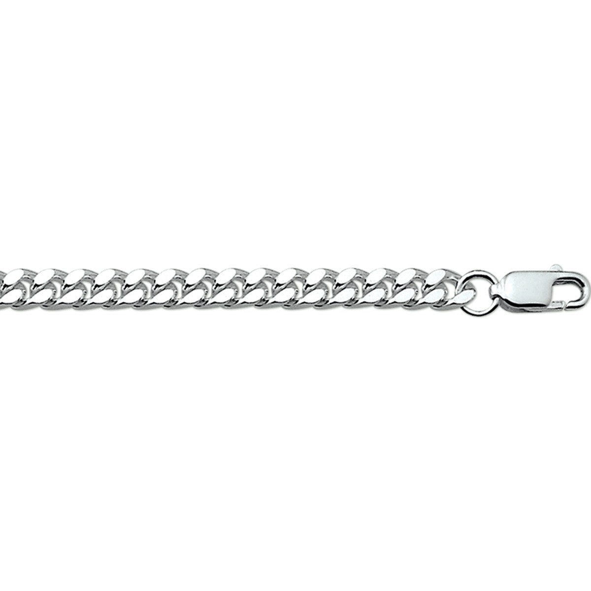 Fantasy Collection Armband gourmette 4 zijdes geslepen 4,2 mm zilver