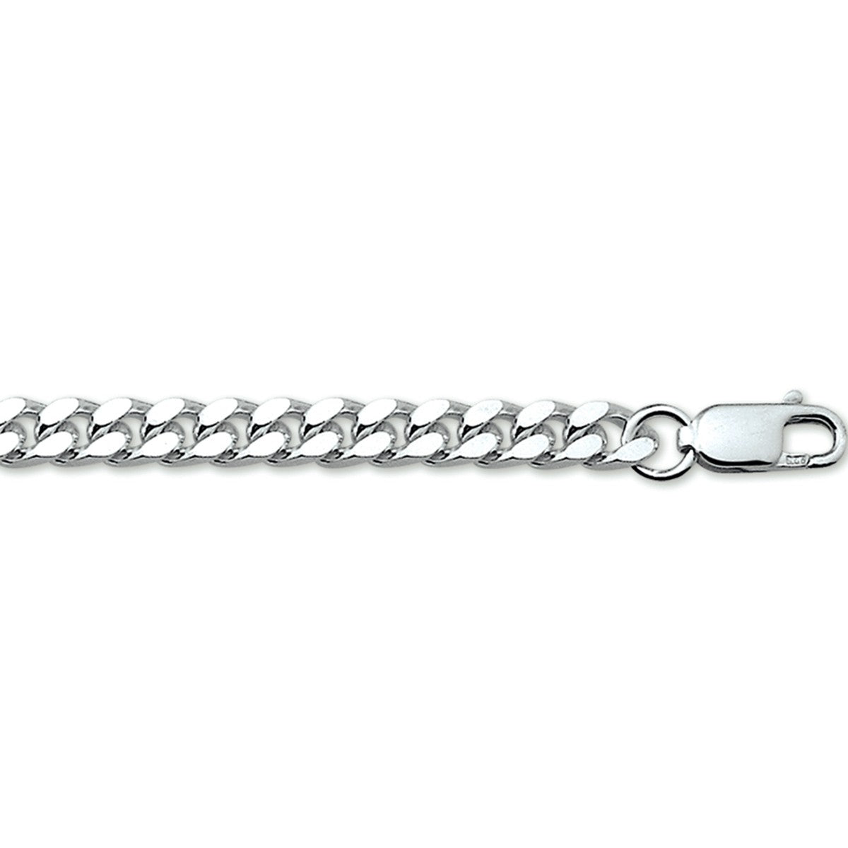 Fantasy Collection Armband gourmette 4 zijdes geslepen 4,8 mm zilver