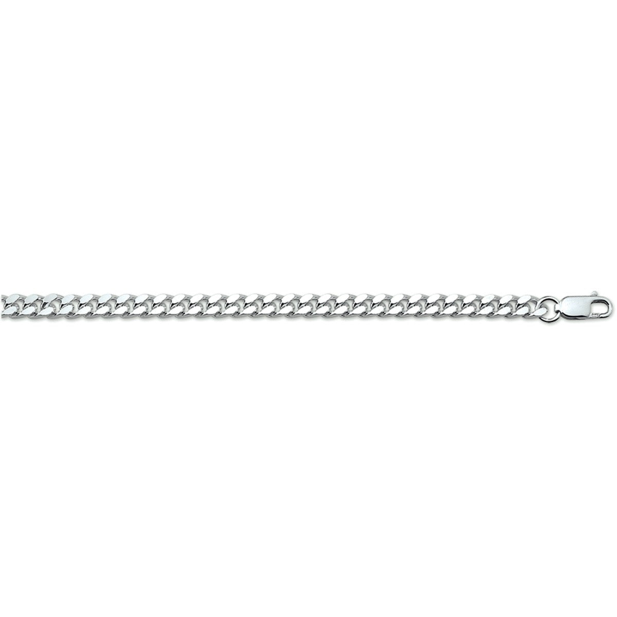 Fantasy Collection Armband gourmette 4 zijdes geslepen 4,8 mm zilver