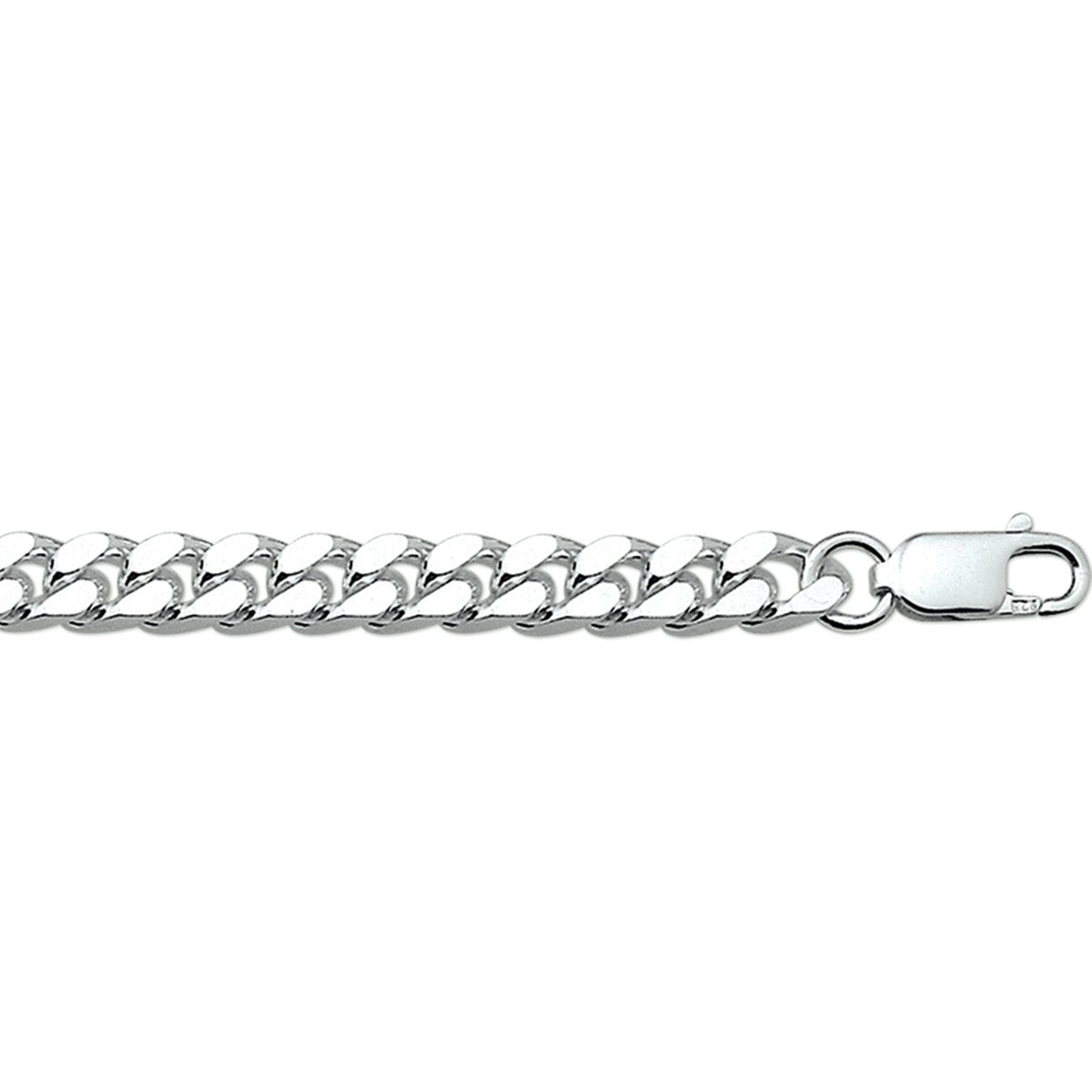 Fantasy Collection Collier gourmette 4 zijdes geslepen 5,5 mm zilver