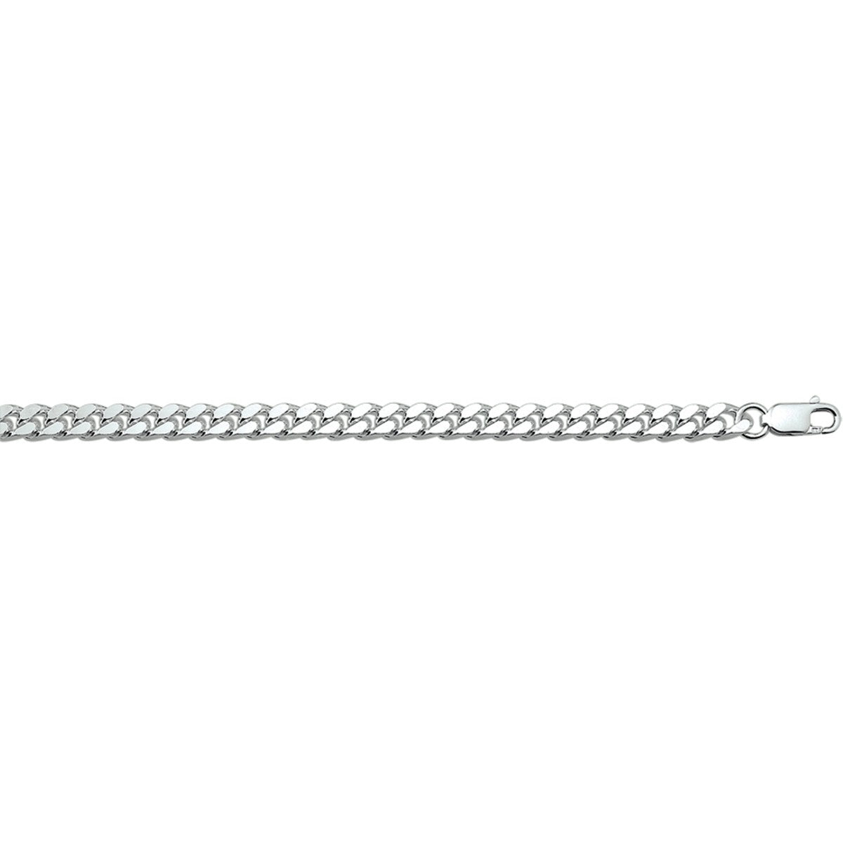 Fantasy Collection Collier gourmette 4 zijdes geslepen 5,5 mm zilver