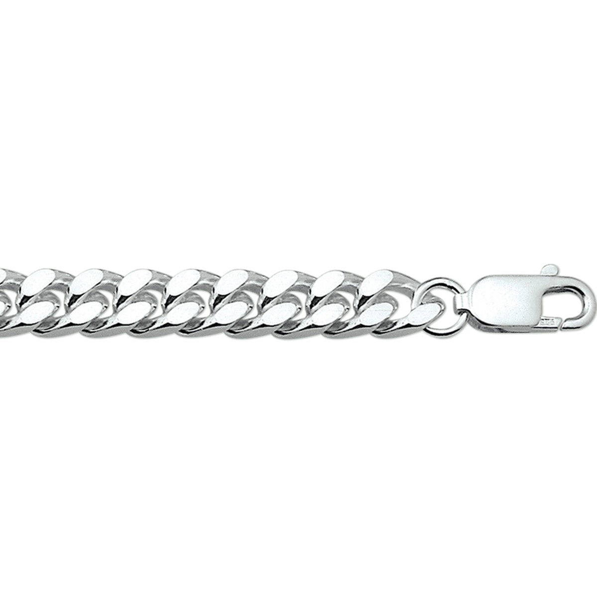 Fantasy Collection Armband gourmette 4 zijdes geslepen 7 mm zilver