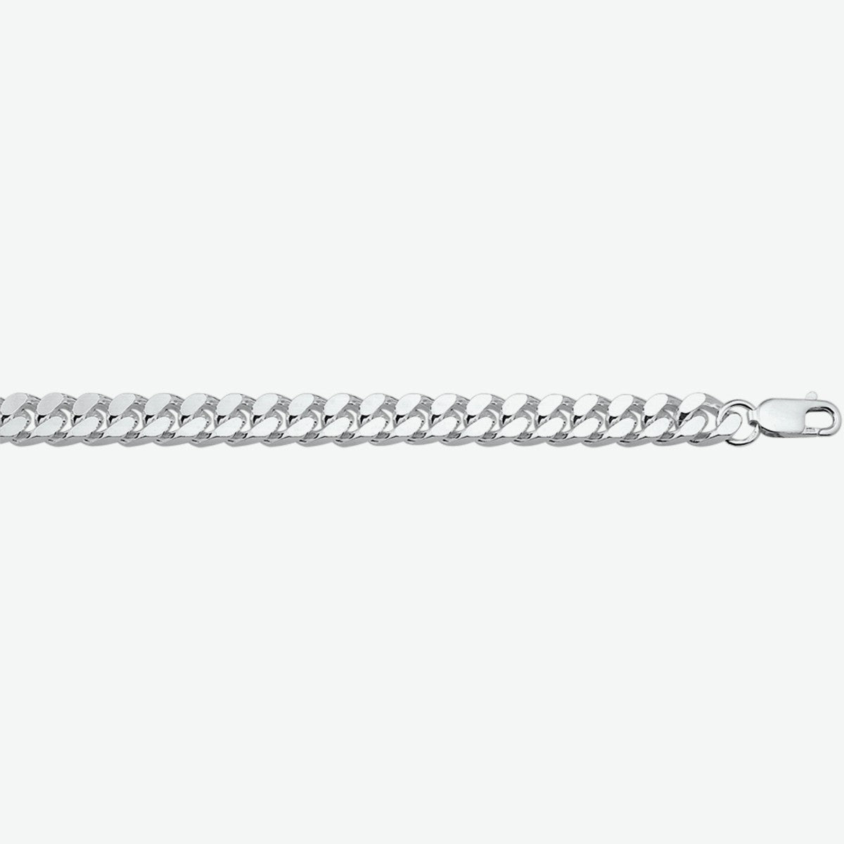 Fantasy Collection Armband gourmette 4 zijdes geslepen 8 mm zilver
