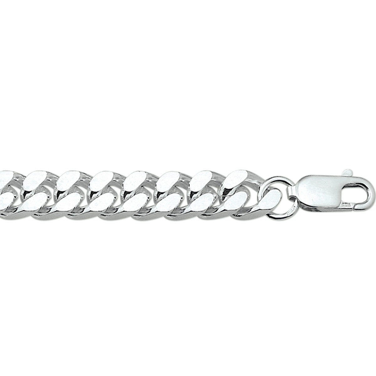 Fantasy Collection Collier gourmette 4 zijdes geslepen 8 mm zilver