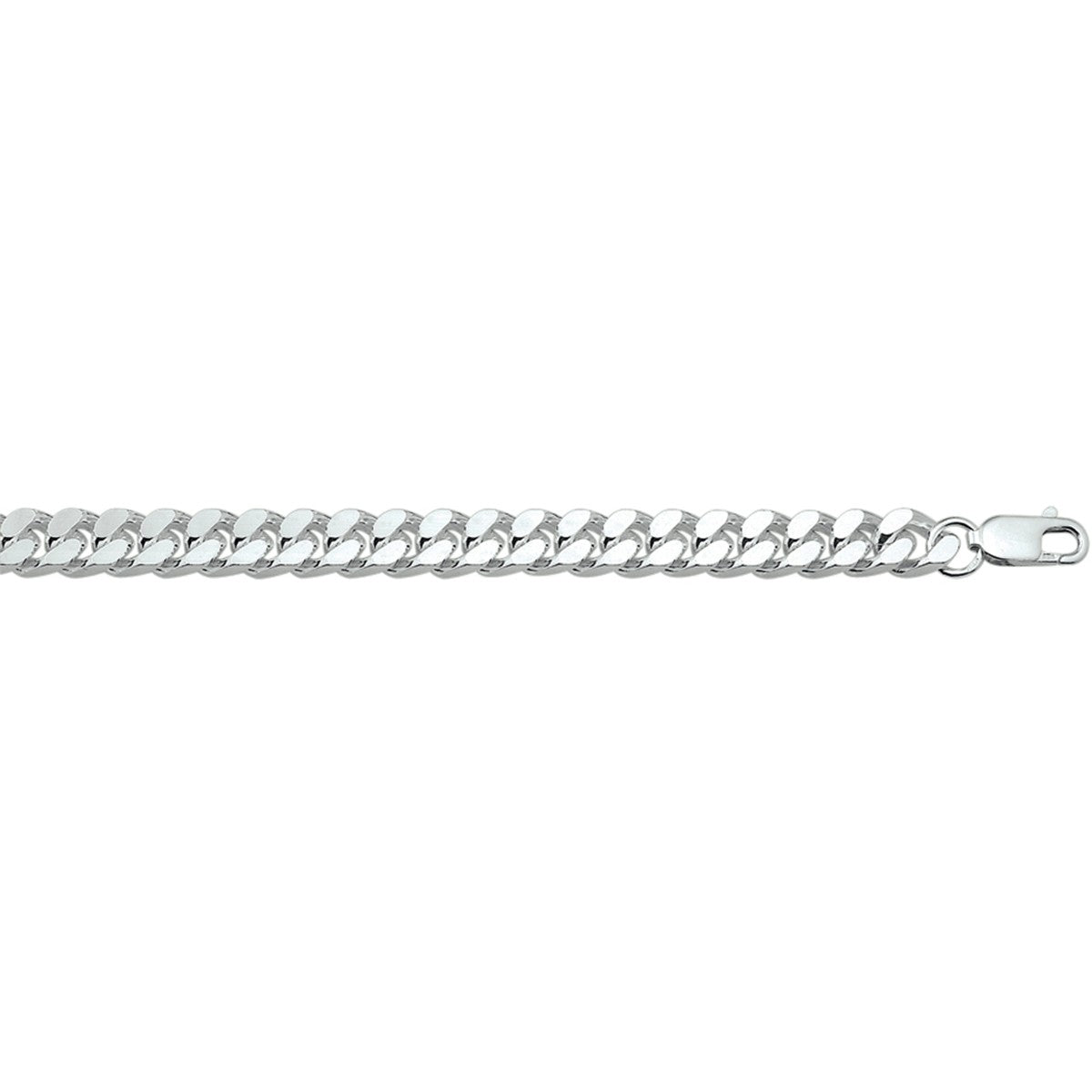 Fantasy Collection Collier gourmette 4 zijdes geslepen 8 mm zilver