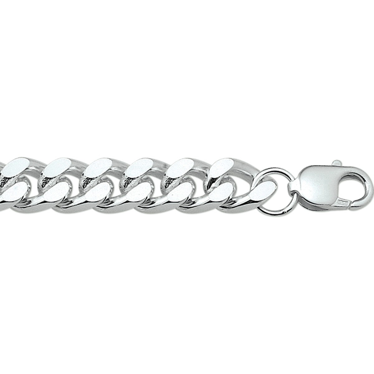 Fantasy Collection Collier gourmette 4 zijdes geslepen 9,5 mm zilver