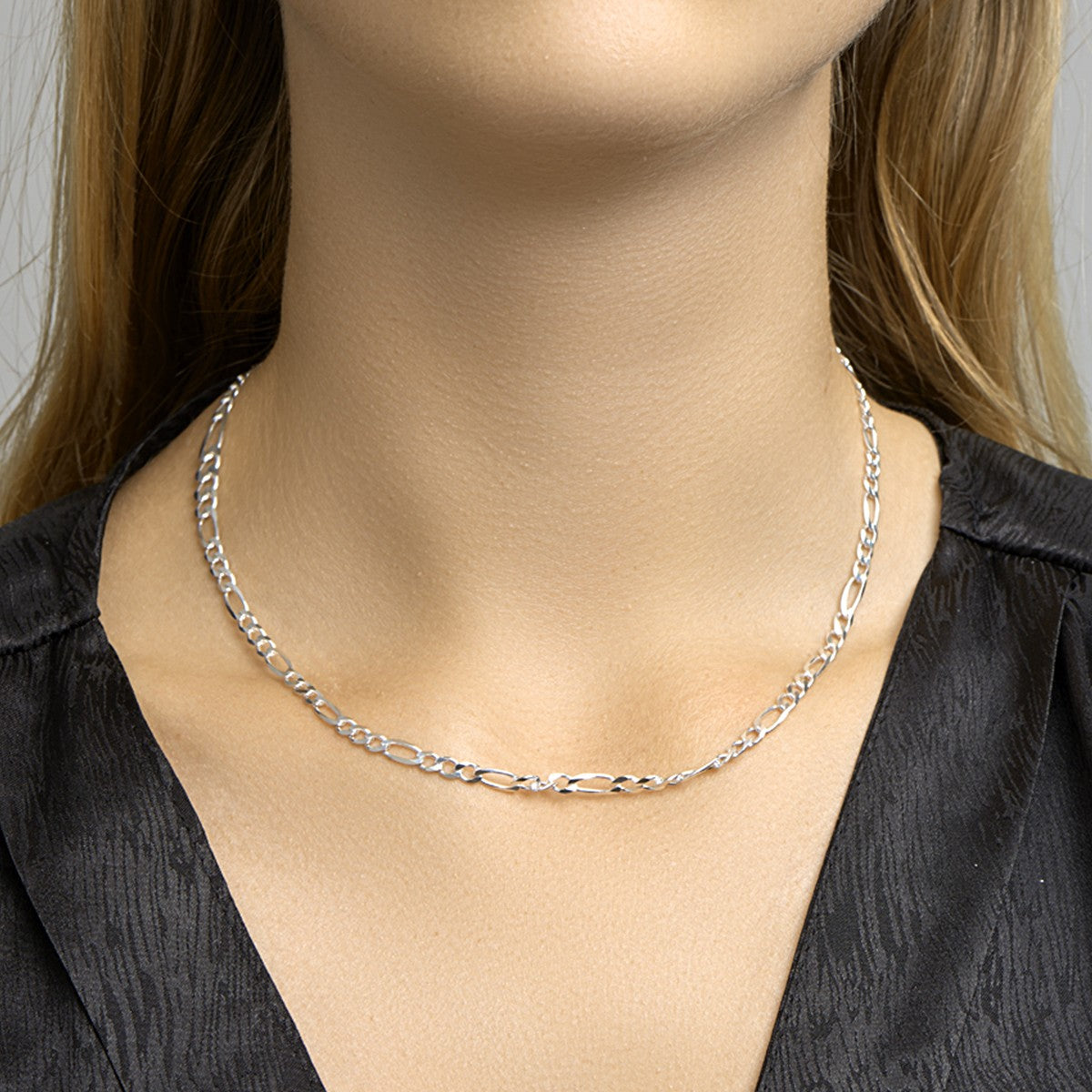 Fantasy Collection Collier figaro 4,0 mm zilver