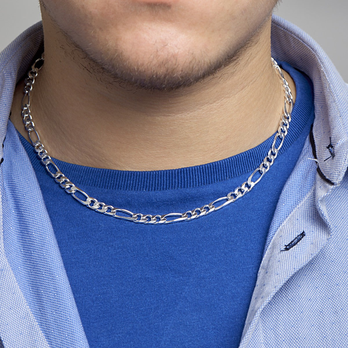 Fantasy Collection Collier figaro 6,0 mm zilver