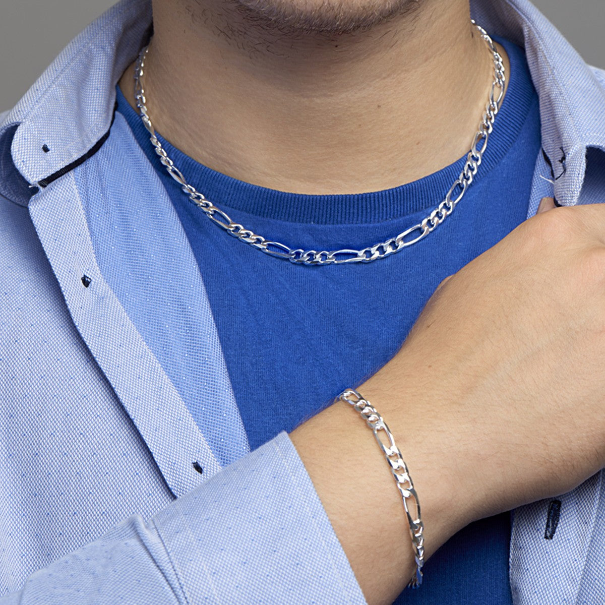 Fantasy Collection Collier figaro 6,0 mm zilver