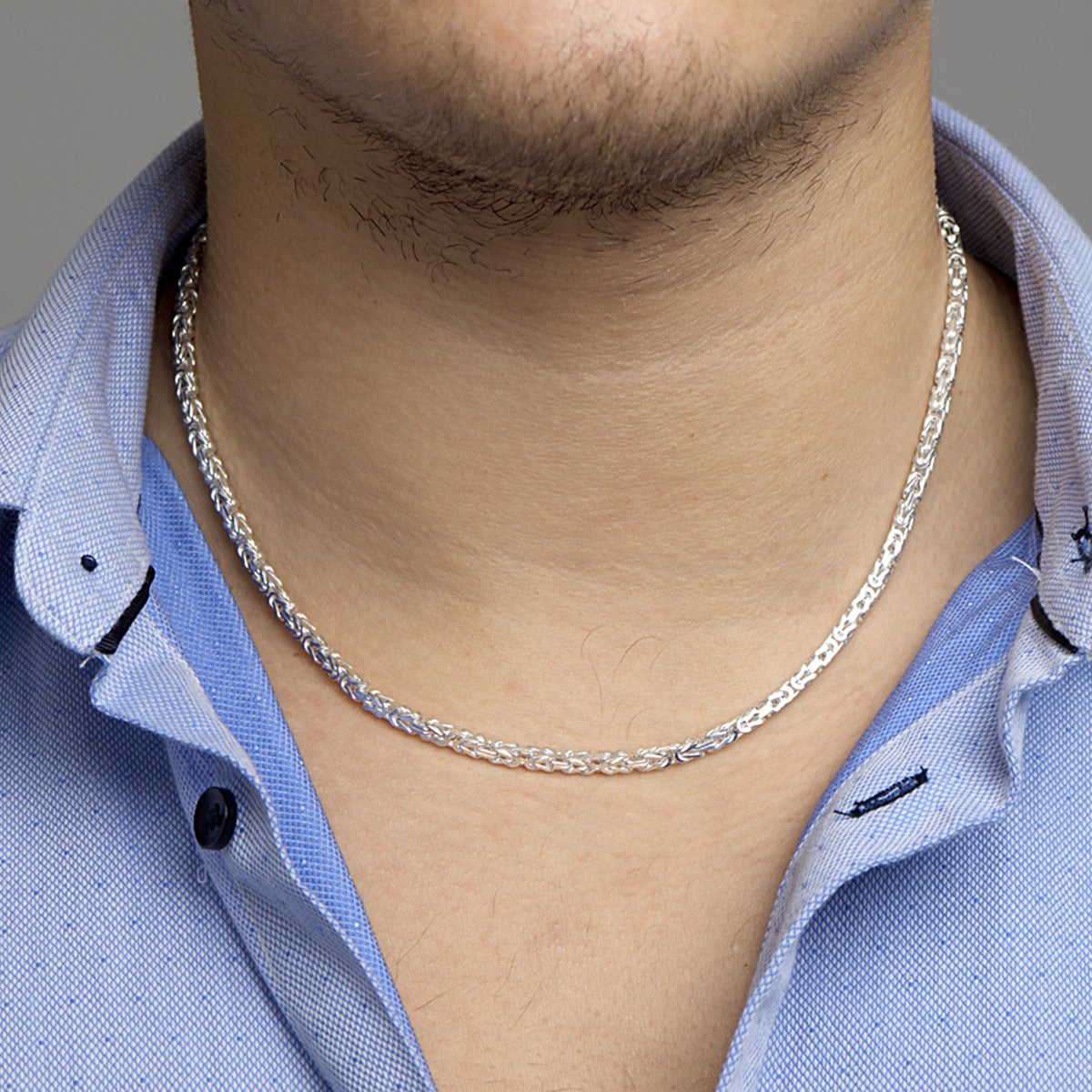 Fantasy Collection Konings 3,5 mm zilver halsketting