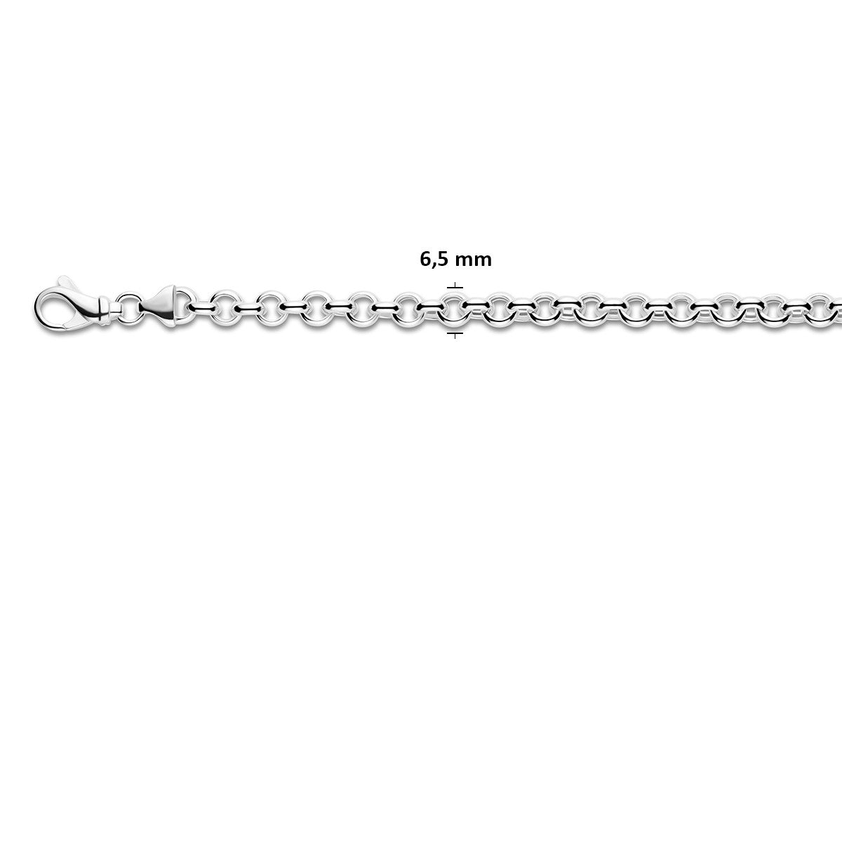 Armband jasseron 6,5 mm zilver