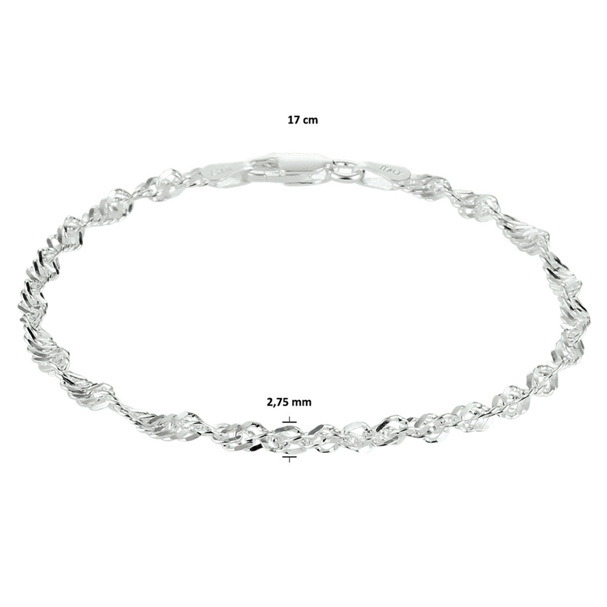 Fantasy Collection Armband singapore 2,9 mm zilver