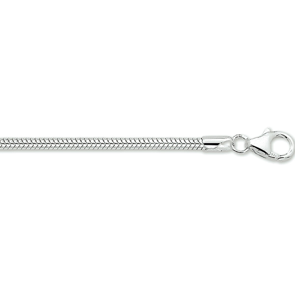Fantasy Collection Slang rond 2,4 mm zilver halsketting