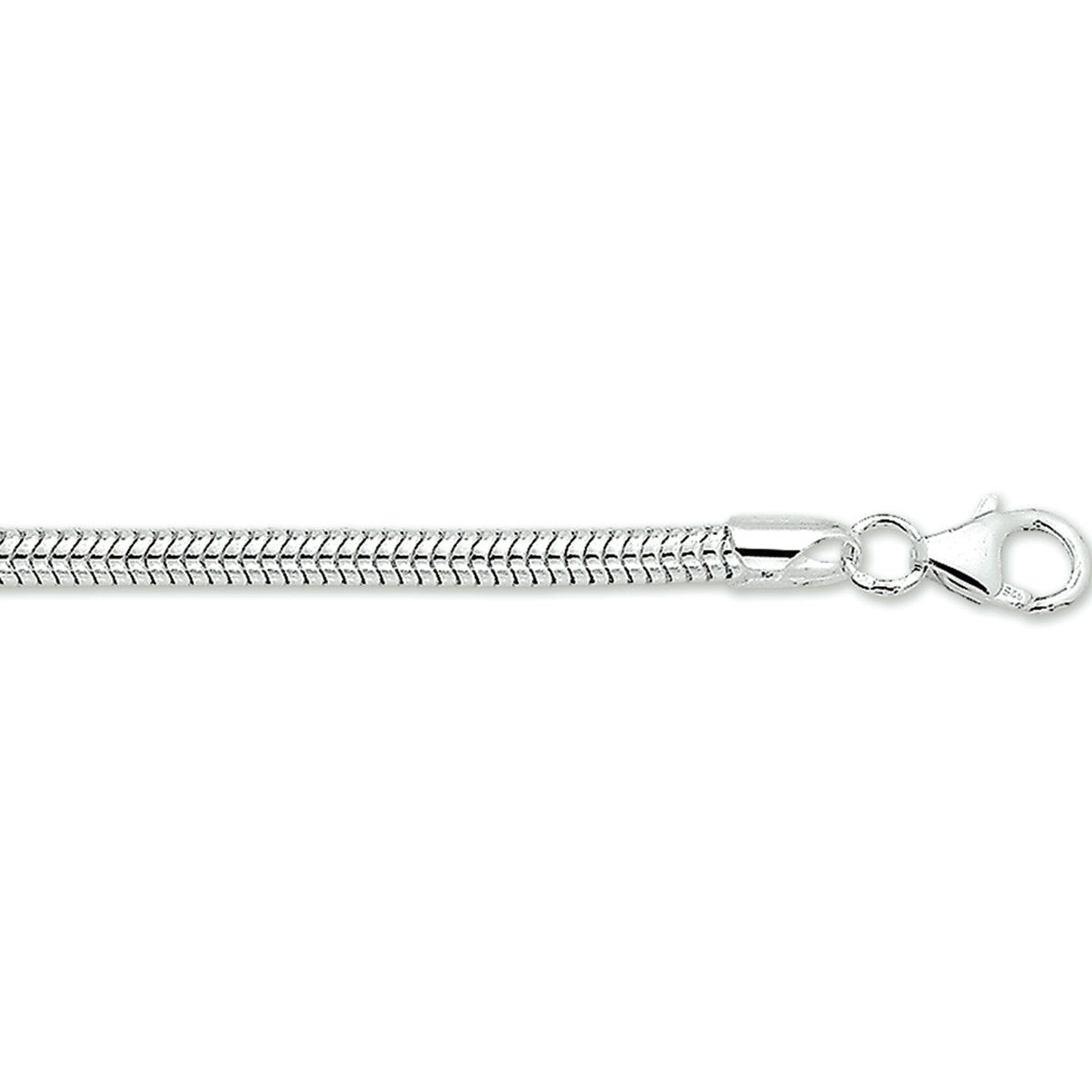 Fantasy Collection Slang rond 3,2 mm zilver halsketting