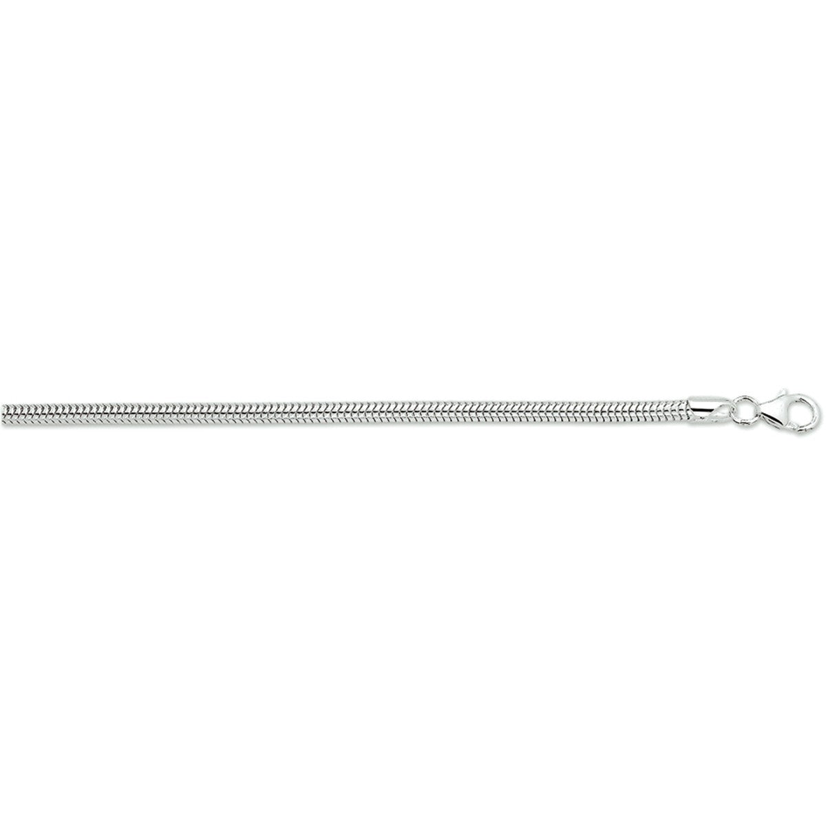 Fantasy Collection Slang rond 3,2 mm zilver halsketting