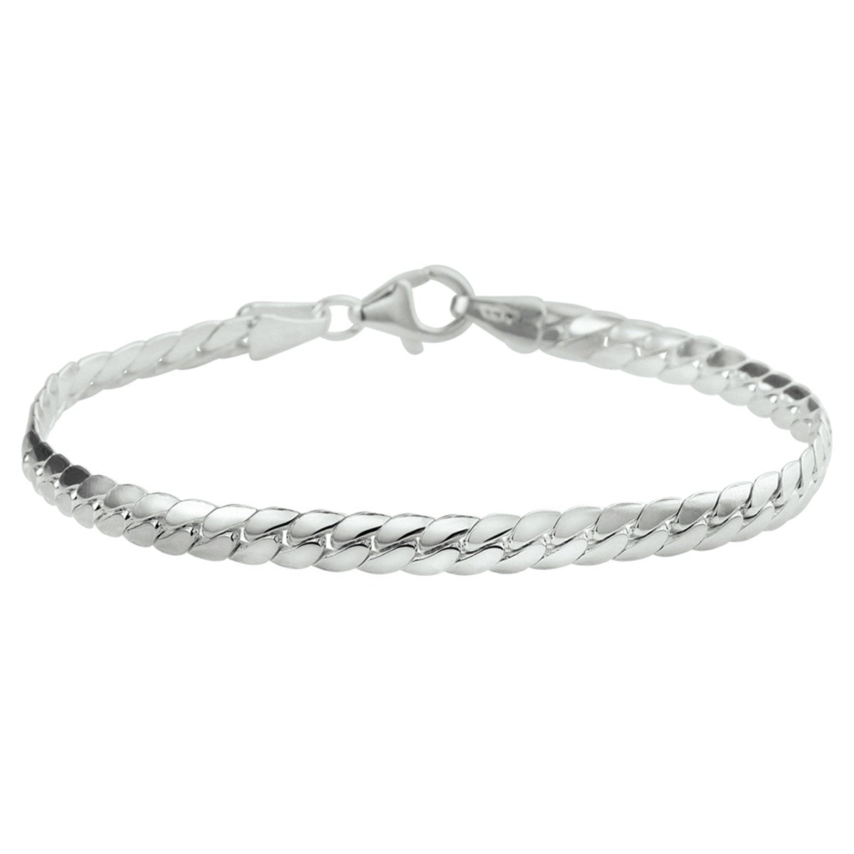 Fantasy Collection Armband gourmette plat (bol) 4,5 mm zilver