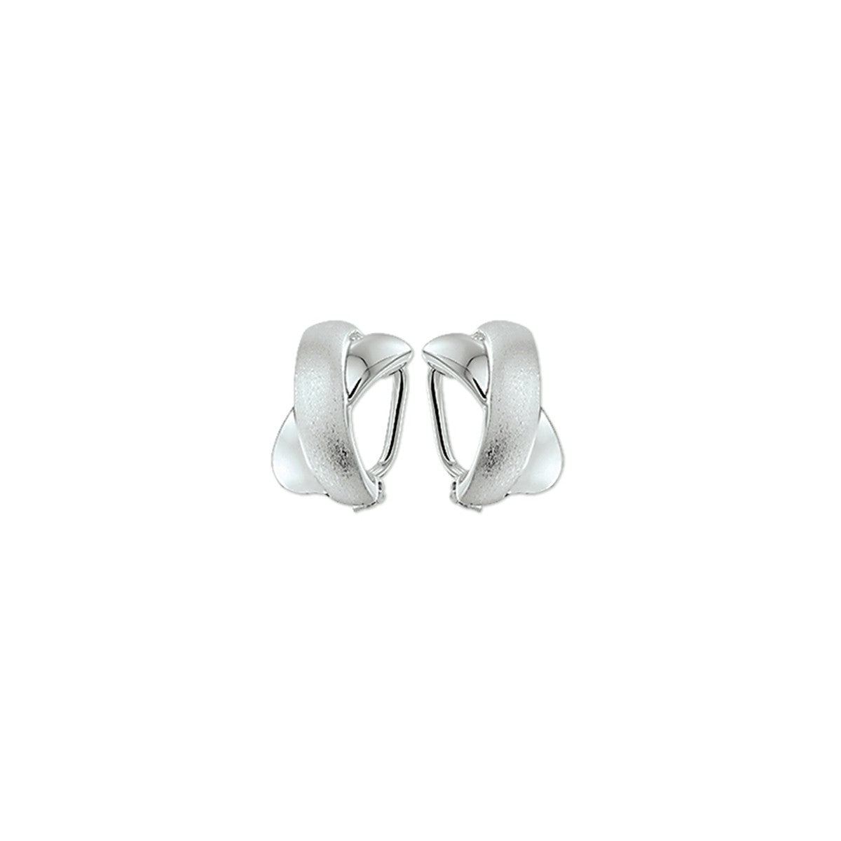 Fantasy Collection Oorclips poli/mat zilver oorbellen