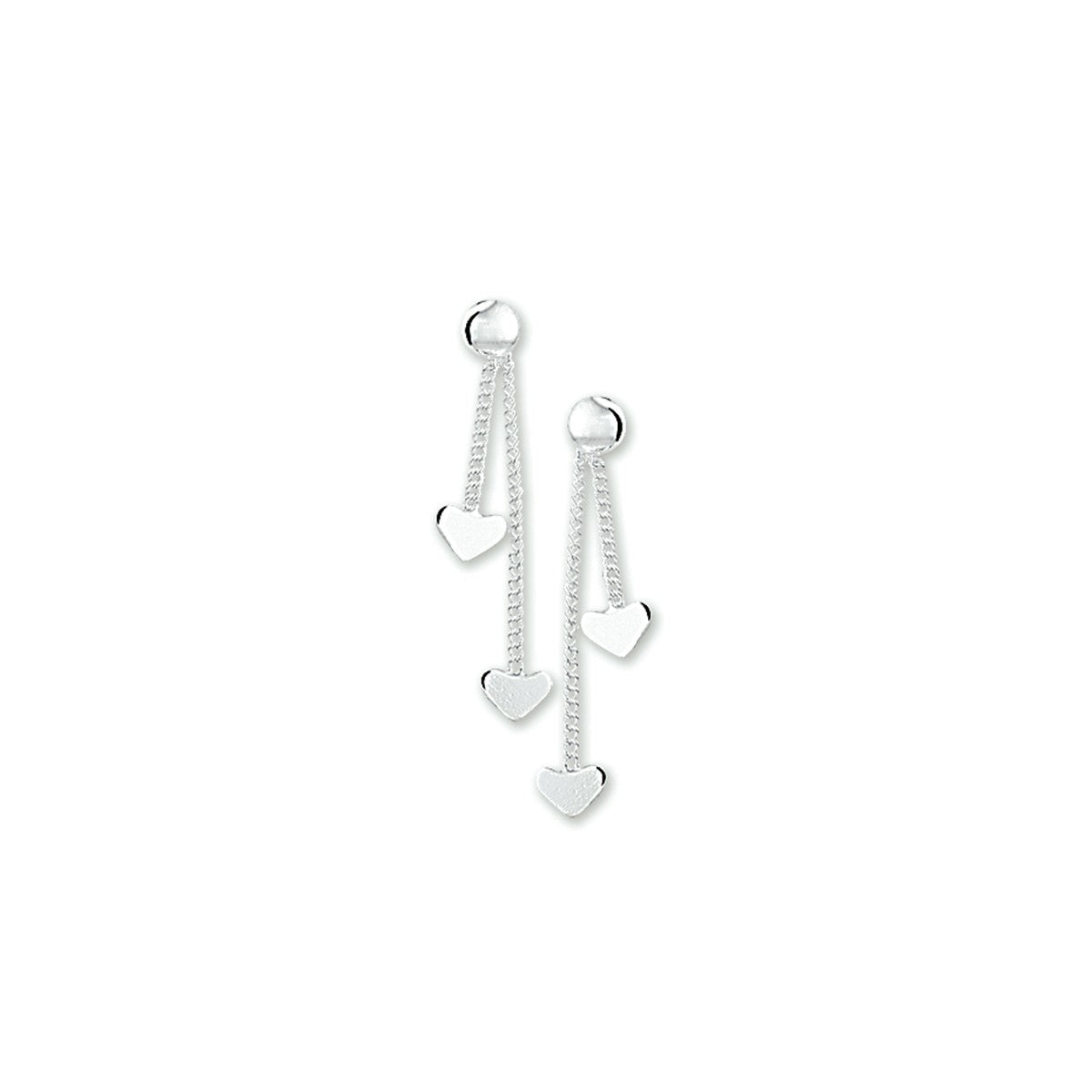 Fantasy Collection Hangende oorbellen hart zilver