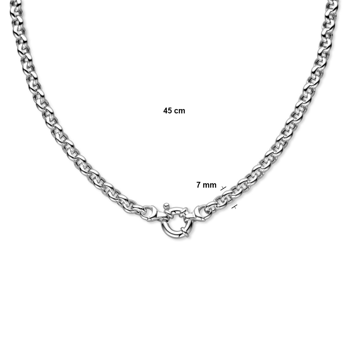 Fantasy Collection Collier jasseron 7,0 mm met groot veerslot zilver