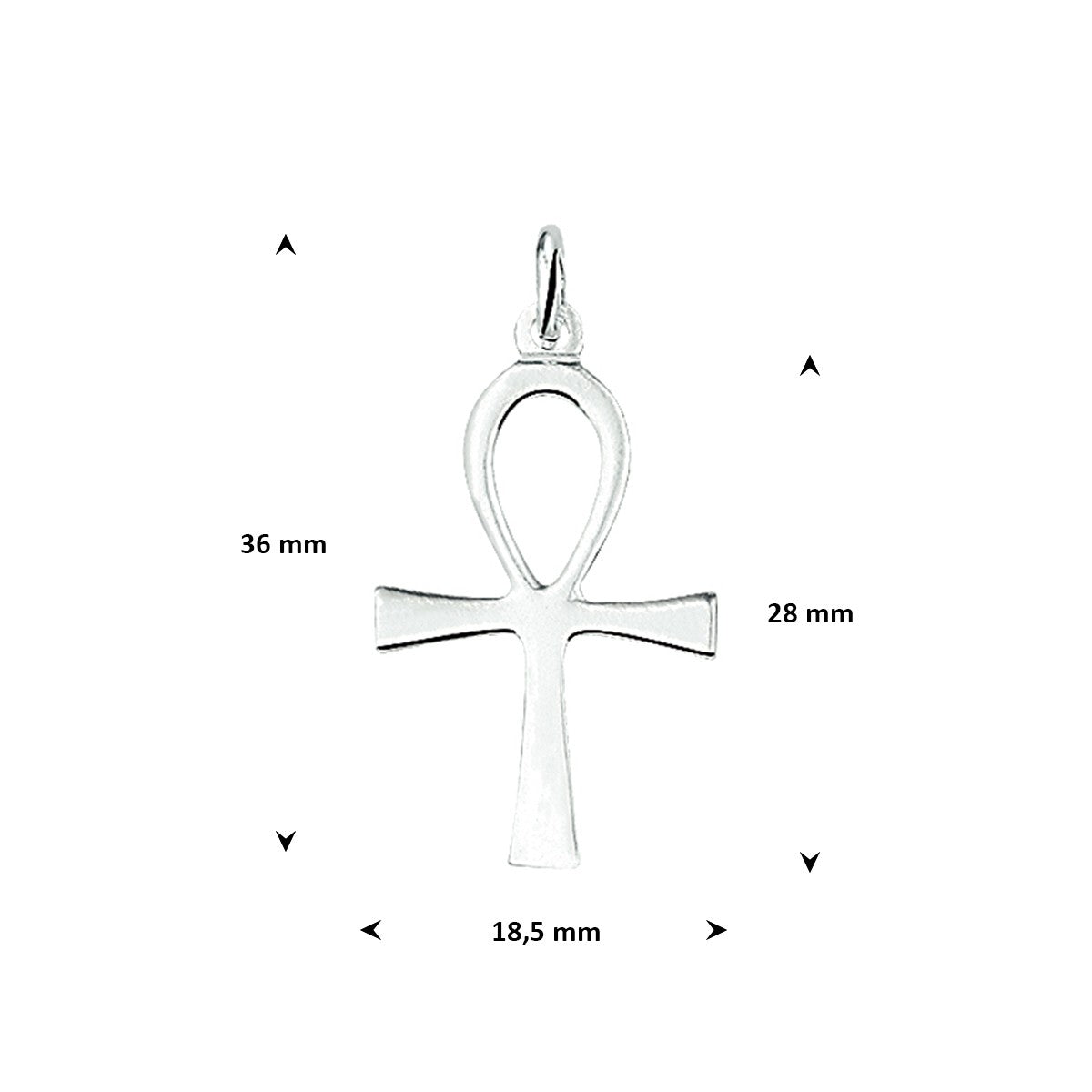 Hanger ankh kruis zilver