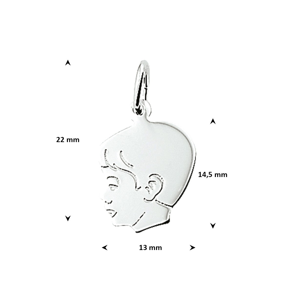 Hanger jongen 14,5 mm zilver