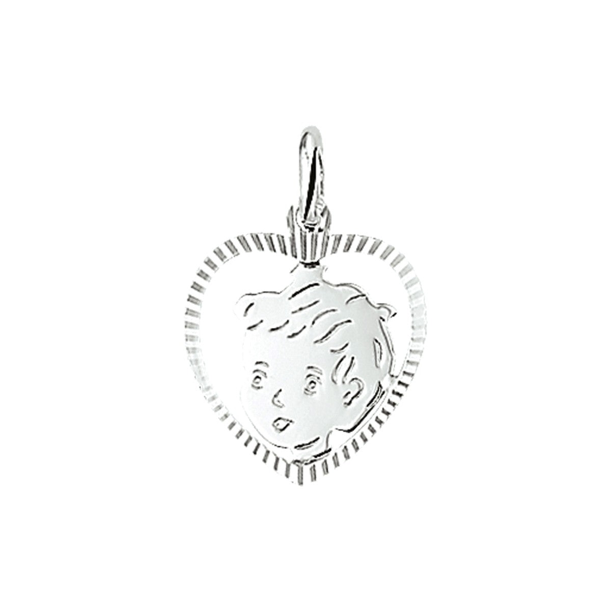 Fantasy Collection Hanger jongen hart gediamanteerd 16,5 mm zilver - PSN1005224