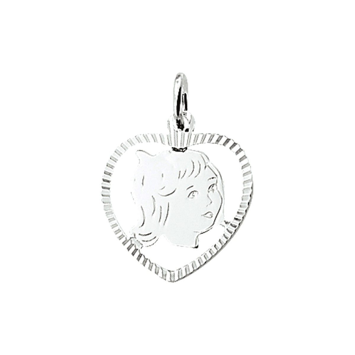 Fantasy Collection Hanger meisje hart gediamanteerd 16,5 mm zilver - PSN1005225