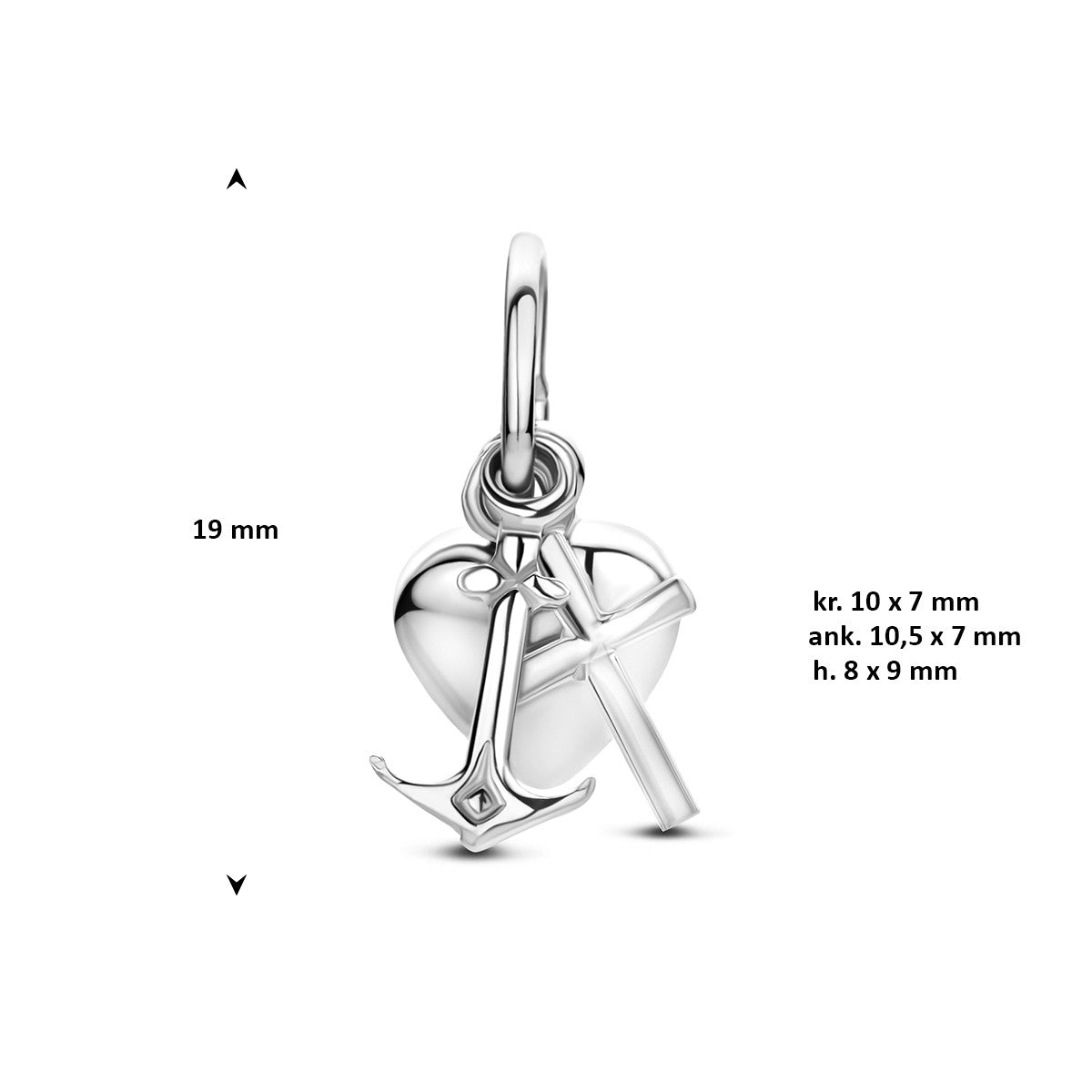 Hanger geloof, hoop en liefde zilver – 1005371