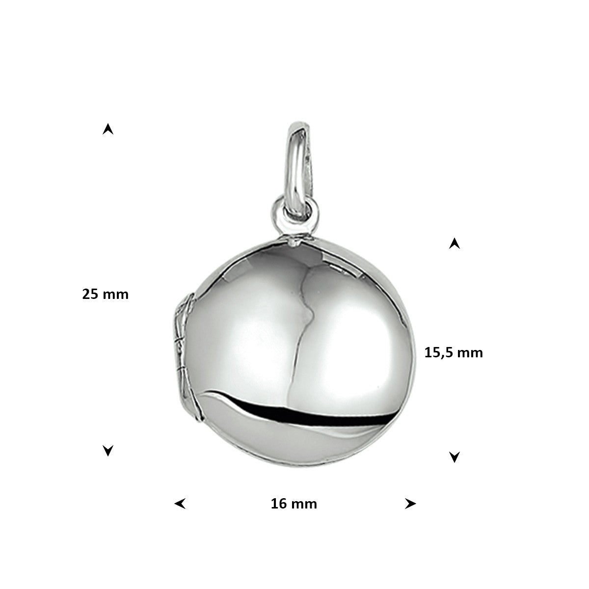 Medaillon 15,5 mm zilver