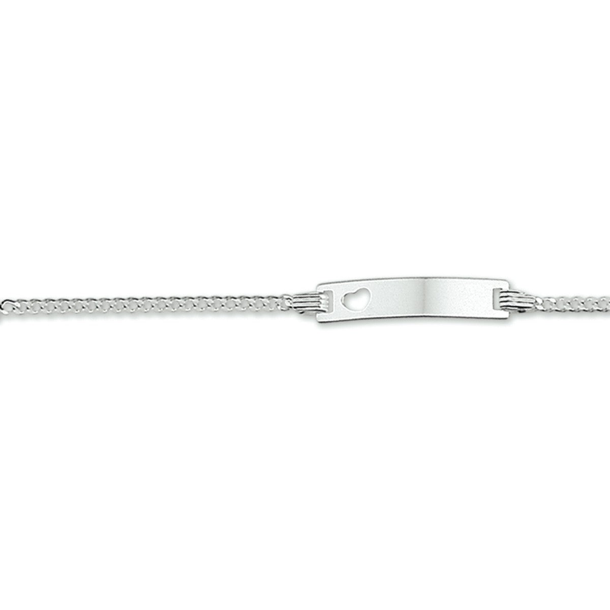 Zilver Graveerarmband Hart Gourmette Plaat 4,2 mm 1005602 - PansiteNederland.nl