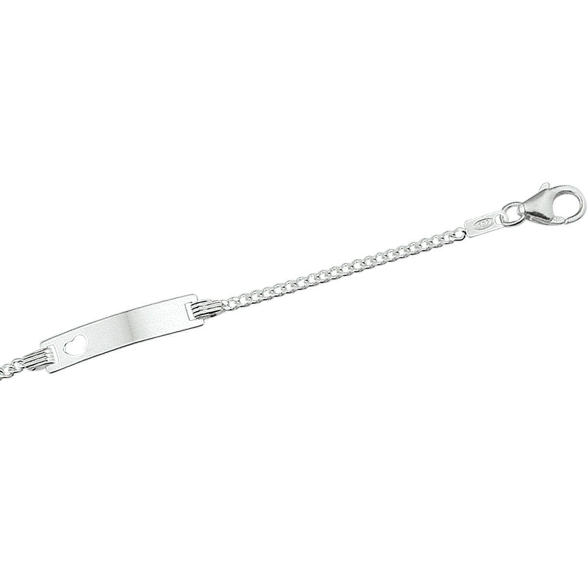 Zilver Graveerarmband Hart Gourmette Plaat 4,2 mm 1005602 - PansiteNederland.nl