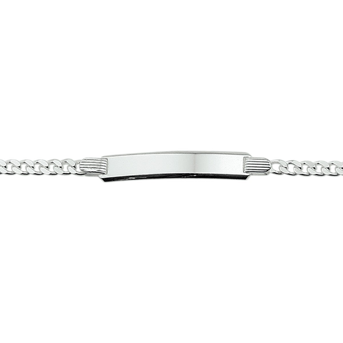 Fantasy Collection Graveerarmband gourmette 4 zijdes geslepen 6 mm zilver