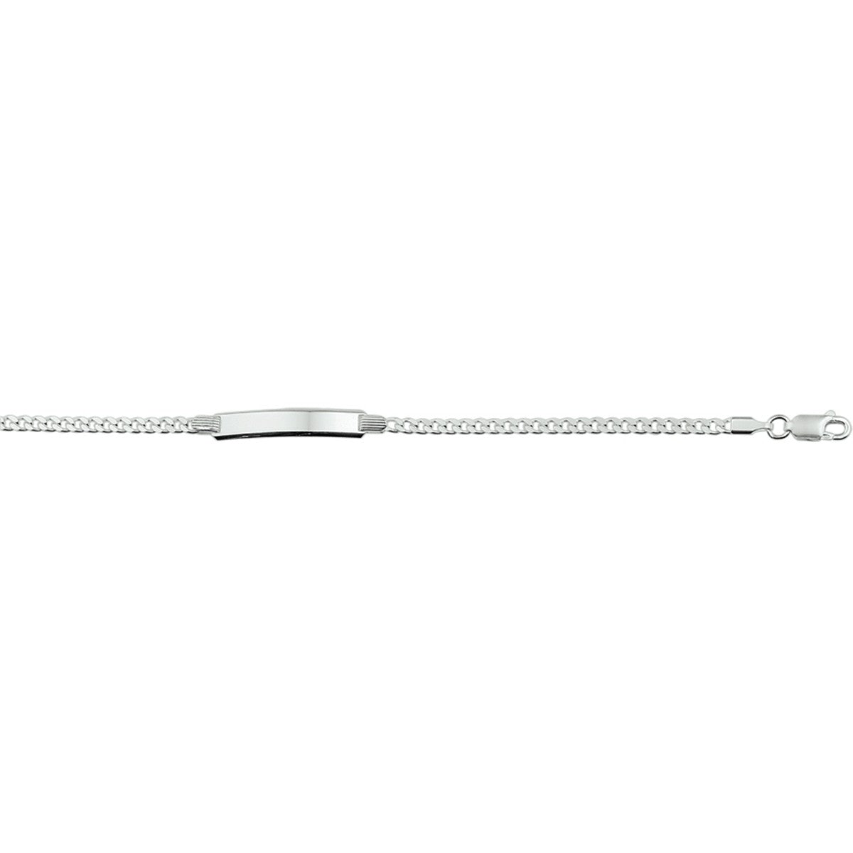 Fantasy Collection Graveerarmband gourmette 4 zijdes geslepen 6 mm zilver